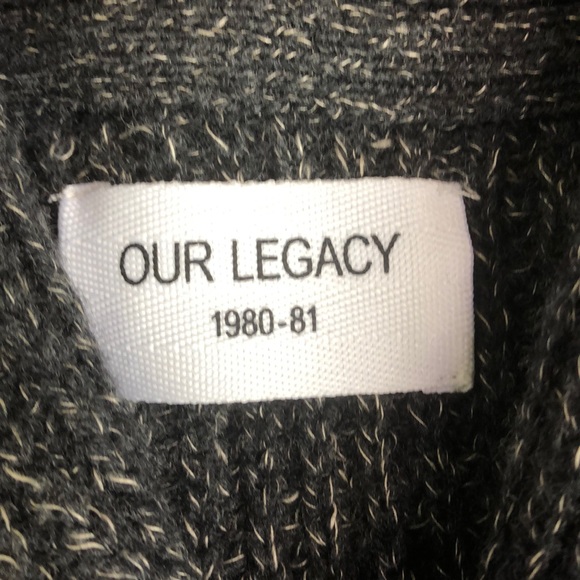 SOLD Our Legacy Shawl Collar Cardigan Grey Tweed - Picture 4 of 6